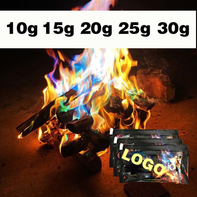 10g/25g रंगीन आग लौ पाउडर फायर बोनफायर कैंपफायर पायरोटेक्निक लौ ट्रिक आउटडोर कैंपिंग पिकनिक के लिए