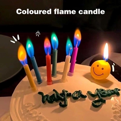 12 गिनती रंगीन लौ जन्मदिन केक मोमबत्तियाँ कोई सुगंध नहीं जन्मदिन के लिए एकदम सही