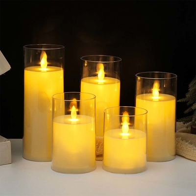 जन्मदिन की सजावट के लिए एलईडी एक्रिलिक कप में फादर्स डे Flameless झिलमिलाती मोमबत्ती