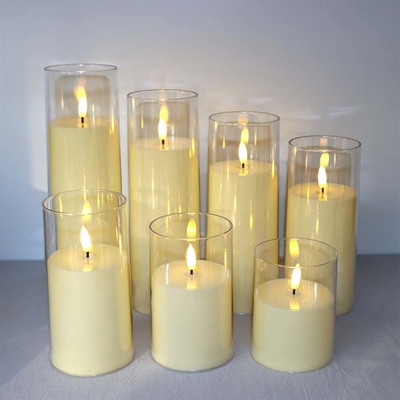 जन्मदिन की सजावट के लिए एलईडी एक्रिलिक कप में फादर्स डे Flameless झिलमिलाती मोमबत्ती