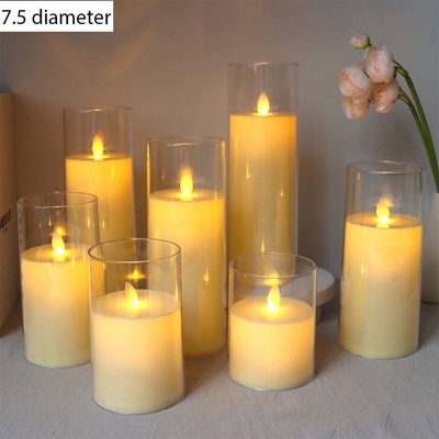 जन्मदिन की सजावट के लिए एलईडी एक्रिलिक कप में फादर्स डे Flameless झिलमिलाती मोमबत्ती